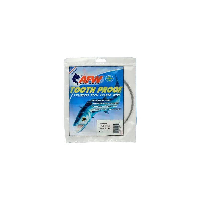 Stainless Fishing Wire Steel Leaders AFW TOOTH PROOF WIRE CB 30' - SUG Stainless Steel Leader Wire For Fishing Stainless Fishing Wire Steel Leaders AFW TOOTH PROOF WIRE CB 30' - SUG Stainless Steel Leader Wire For Fishing