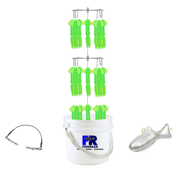 Load image into Gallery viewer, FISHRAZR Bucket Dredge with (21) 9" Squid
