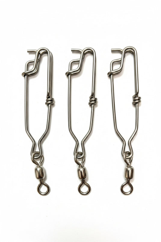 Stainless Long Line Snaps with Swivel - LMR Tackle