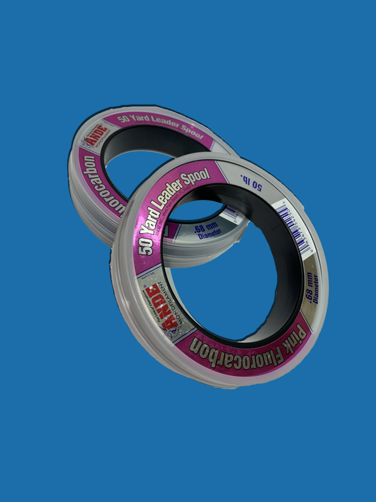 Ande Pink Fluorocarbon Leader - 50 yd Spool
