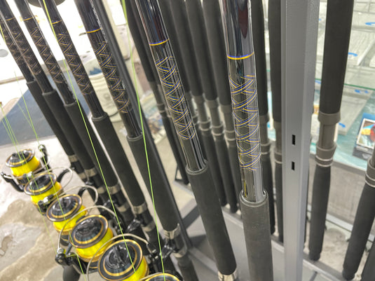 Rod Combo Shimano Spheros 14000 on a Black Hook 7' Medium-Heavy Rod