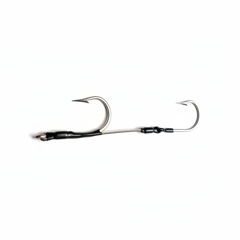 Load image into Gallery viewer, Wahoo Inline Hookset - 10/0 Mustad 7732 Hook Crimped on 900lb Stainless Steel Cable - LMR Tackle
