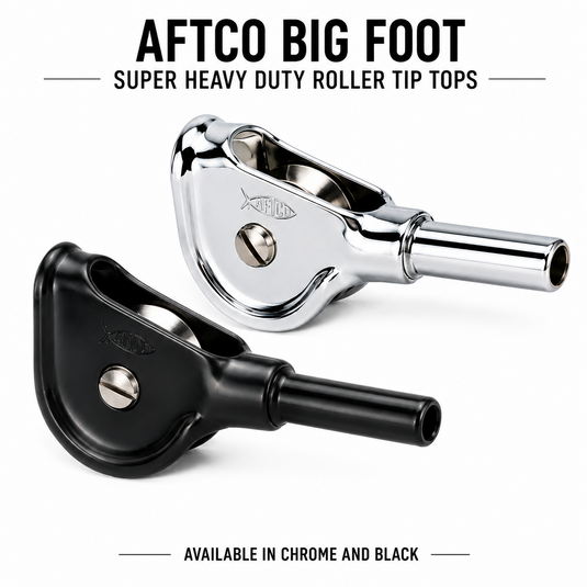 AFTCO Big Foot Super Heavy Duty Roller Tip Tops in black and chrome