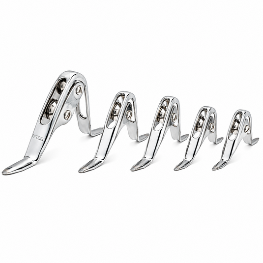 AFTCO Big Foot Wind-On Roller Guide Set in chrome