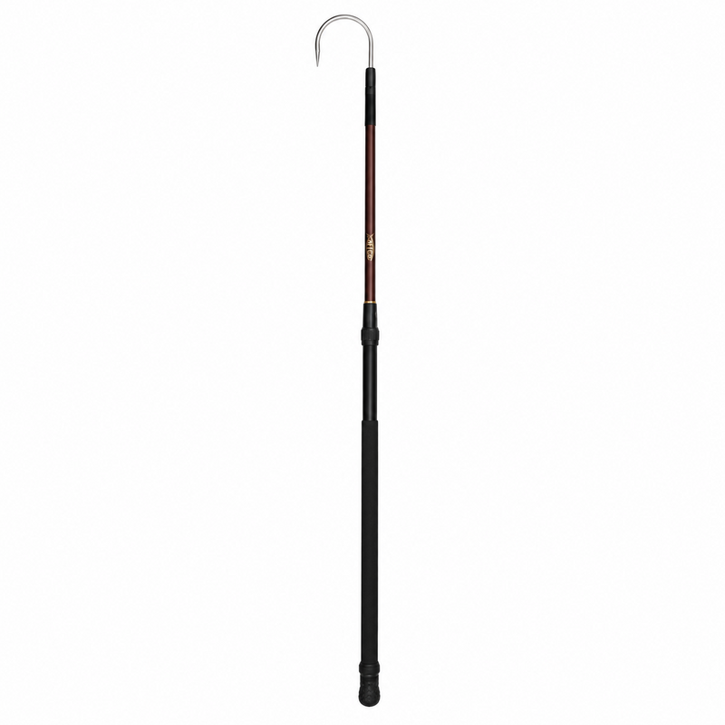 Load image into Gallery viewer, AFTCO Fixed Gaff with brown shaft, black grip and stainless steel hook for offshore fishing

