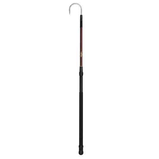 AFTCO Fixed Gaff with brown shaft, black grip and stainless steel hook for offshore fishing