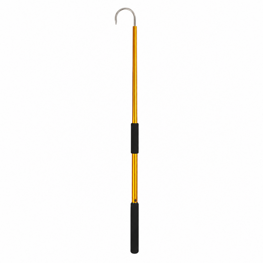 AFTCO Fixed Gaff with gold shaft, black grips and stainless steel hook for offshore fishing