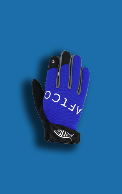 AFTCO Short Pump Fishing Gloves - Blue - Small