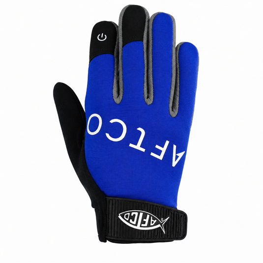 AFTCO Utility Glove in blue and black for offshore fishing