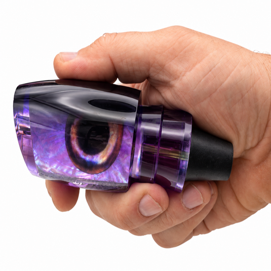 Andy’s Boy L – Dark Purple/Black Back / Neon Purple Bottom – White MOP