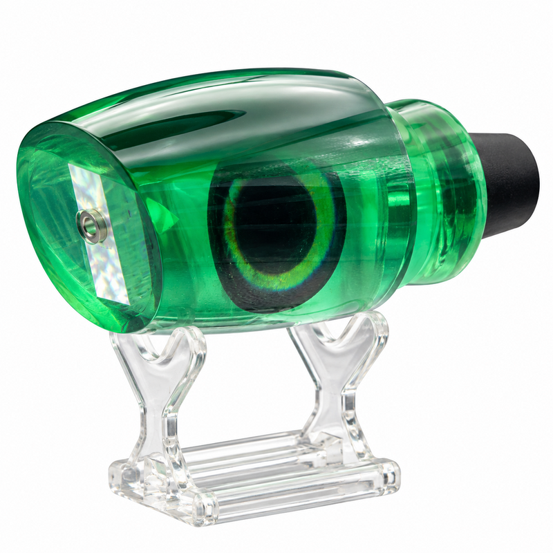 Load image into Gallery viewer, Andy’s Boy L Green Back / Neon Green Bottom with White MOP insert front angle view
