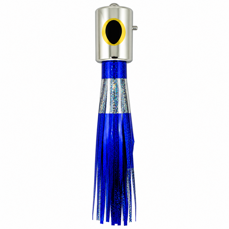 Load image into Gallery viewer, Ballyhood Cowbell Trolling Lure Blue and Silver - Offshore Fishing Lure
