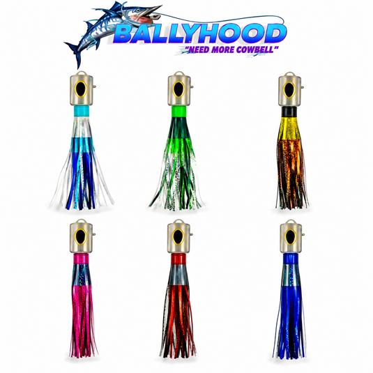 Ballyhood Cowbell Offshore Trolling Lures - Assorted Colors - Wahoo & Mahi Fishing - LMR Tackle