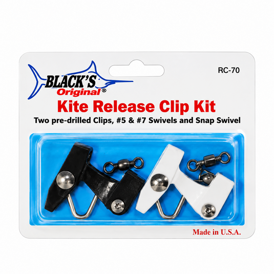 Black's Original RC-70 kite fishing release clip kit with swivels and snap swivel