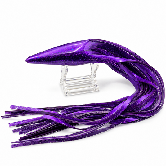 Blue Ocean 34 solid purple replacement lure skirt with silver glitter