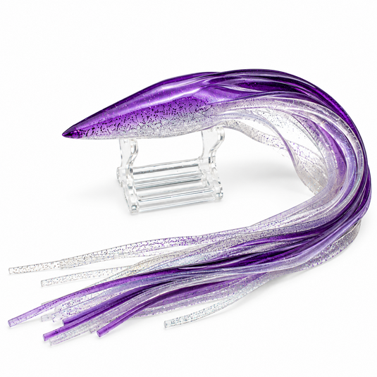 Blue Ocean 437 replacement lure skirt in clear purple and clear with silver glitter
