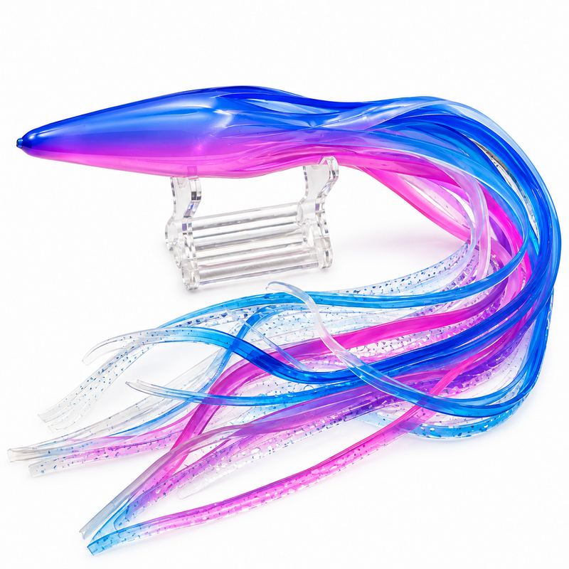 Load image into Gallery viewer, Blue Ocean Custom 73 No Yellow clear blue and pink replacement lure skirt
