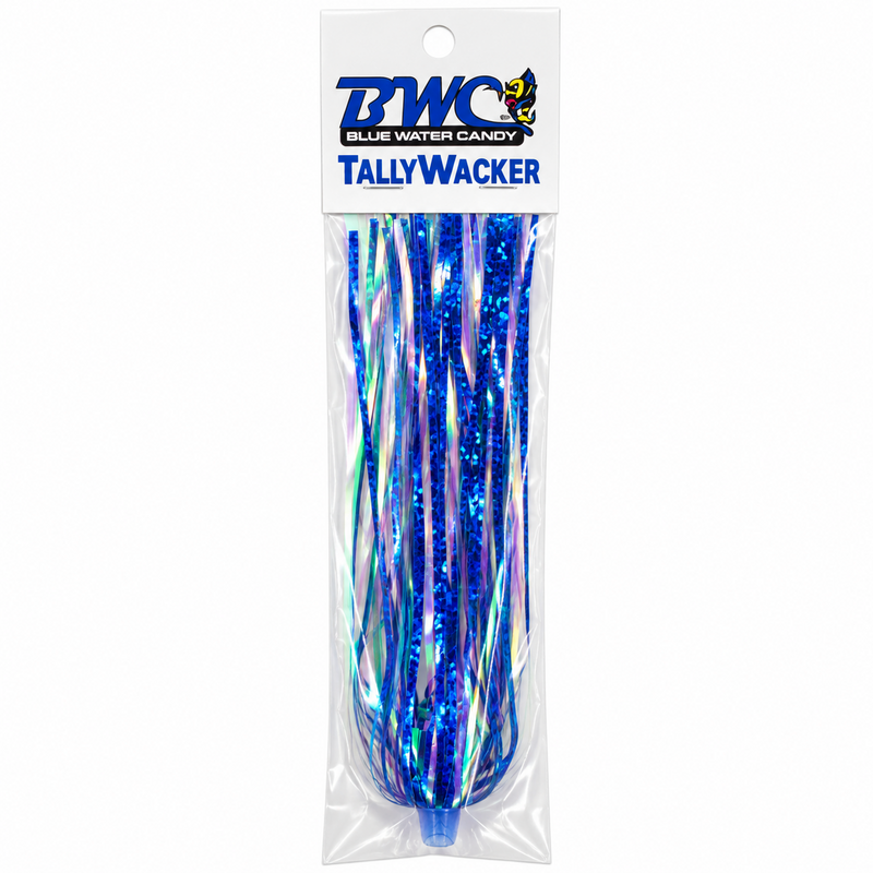 Load image into Gallery viewer, Blue Water Candy TallyWacker light blue holographic trolling lure skirt
