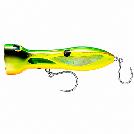 Calypso popper fishing lure with two single hooks