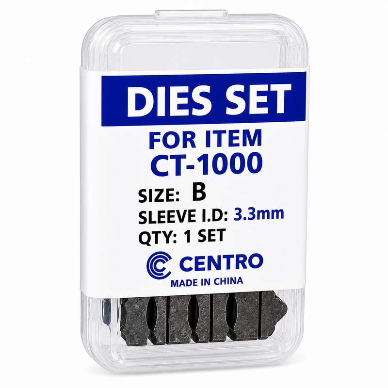 Load image into Gallery viewer, Centro CT-1000 Size B 3.3mm sleeve ID replacement die set for bench crimping tool
