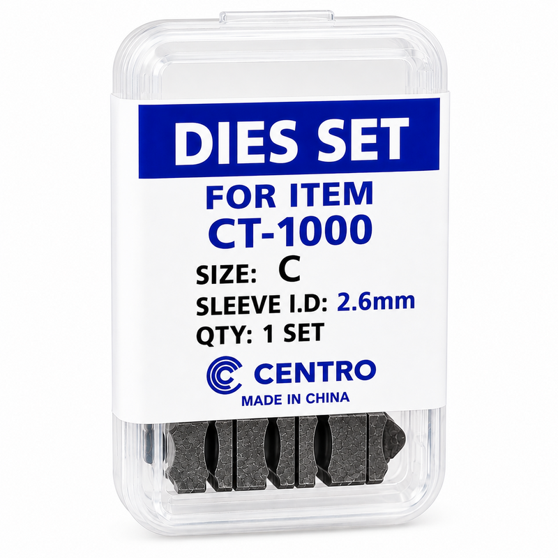Load image into Gallery viewer, Centro CT-1000 Size C 2.6mm sleeve ID replacement die set for bench crimping tool
