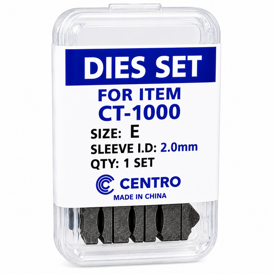 Centro CT-1000 Size E 2.0mm sleeve ID replacement die set for bench crimping tool