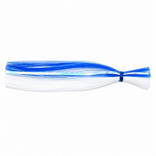 C&H Lures blue and white trolling lure skirt