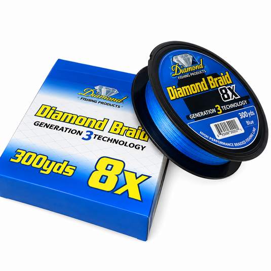 Diamond Braid Generation 3 8X blue braided fishing line 300 yard spool
