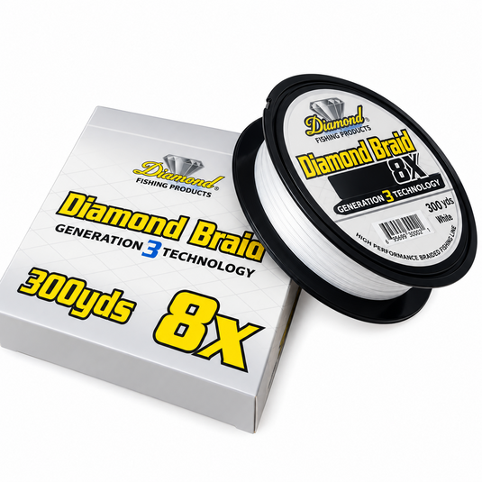 Diamond Braid Generation 3 8X white braided fishing line 300 yard spool