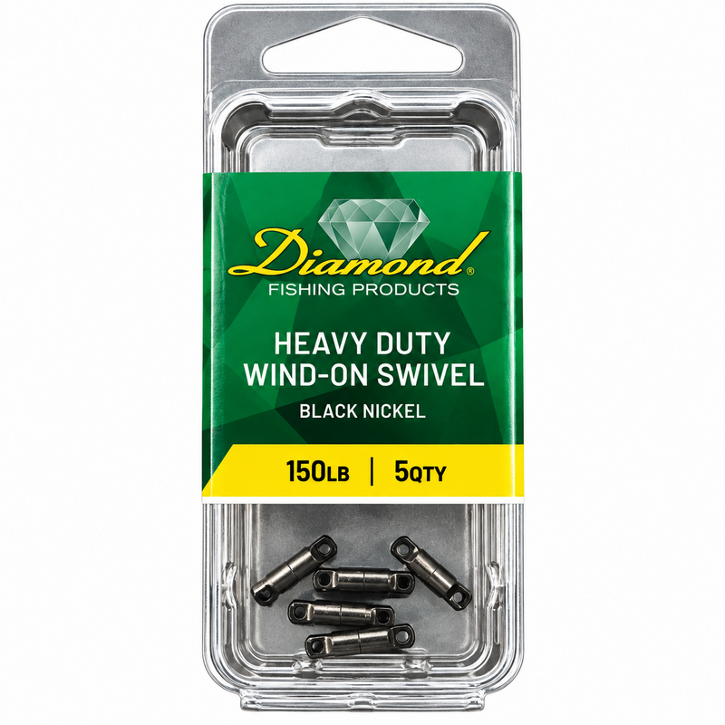 Load image into Gallery viewer, Diamond Heavy Duty Wind-On Swivel black nickel 150 lb 5 pack
