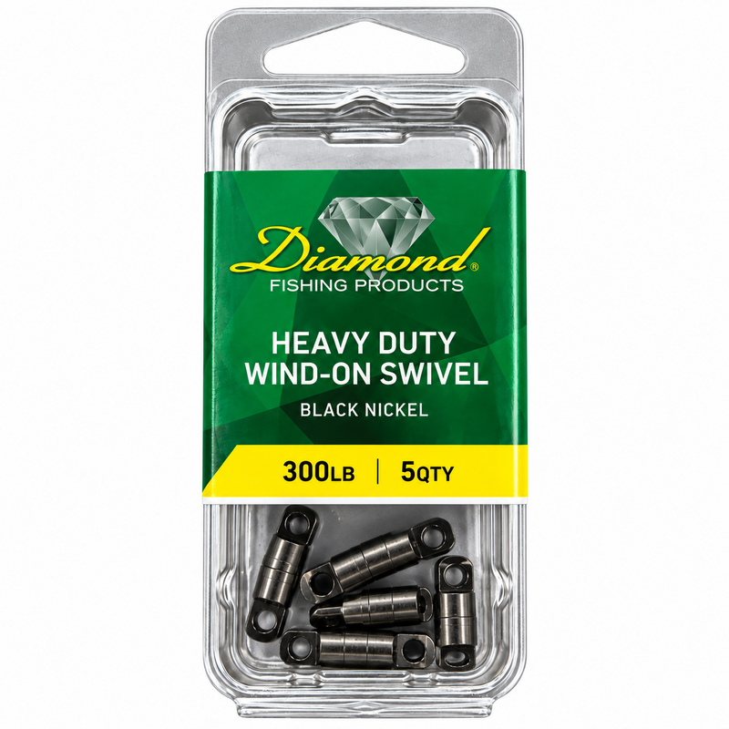 Load image into Gallery viewer, Diamond Heavy Duty Wind-On Swivel black nickel 300 lb 5 pack
