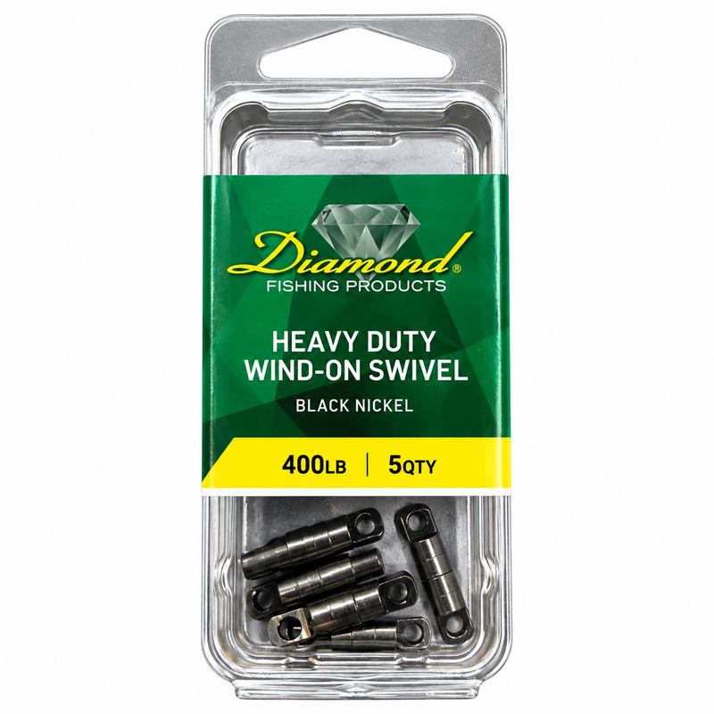 Load image into Gallery viewer, Diamond Heavy Duty Wind-On Swivel black nickel 400 lb 5 pack
