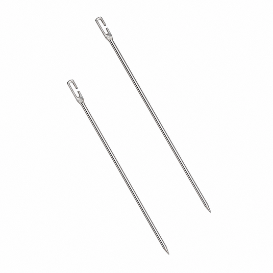Economy style open eye stainless steel bait needles for offshore bait rigging