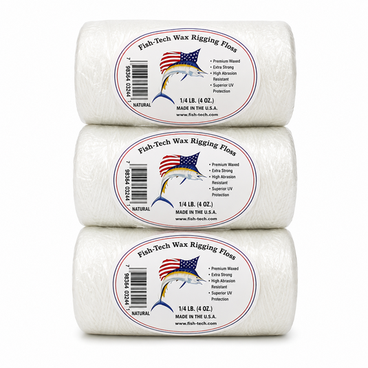 Fish-Tech natural waxed rigging floss for offshore fishing and bait rigging