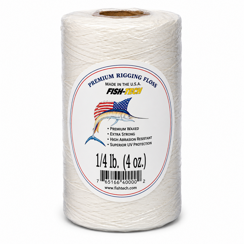 Load image into Gallery viewer, Fish-Tech premium white waxed rigging floss for offshore fishing and bait rigging
