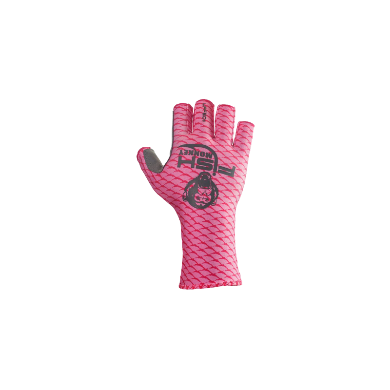 Load image into Gallery viewer, Fish Monkey Half Finger Guide Gloves – Pink Scales
