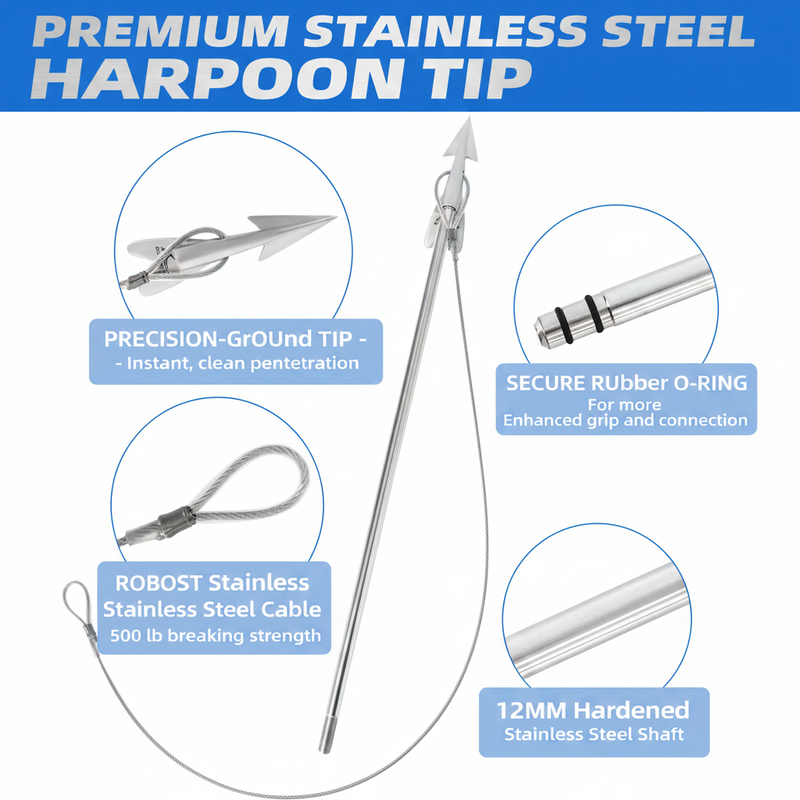 Load image into Gallery viewer, Bluewing 12ft Carbon Fiber Harpoon – 3-Piece Kit with Stainless Dart
