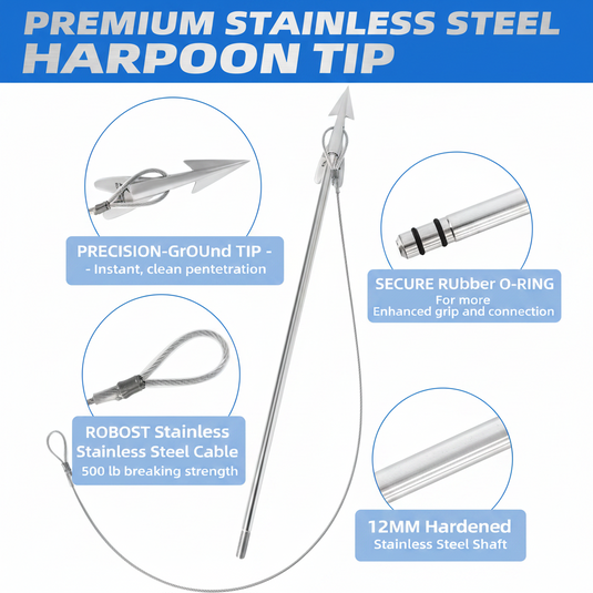 Bluewing 12ft Carbon Fiber Harpoon – 3-Piece Kit with Stainless Dart