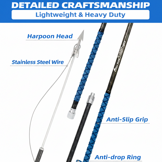 Bluewing 12ft Carbon Fiber Harpoon – 3-Piece Kit with Stainless Dart