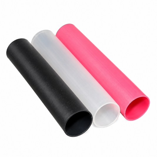 Heat shrink tubing with glue in black, clear and pink for fishing rod building and rigging