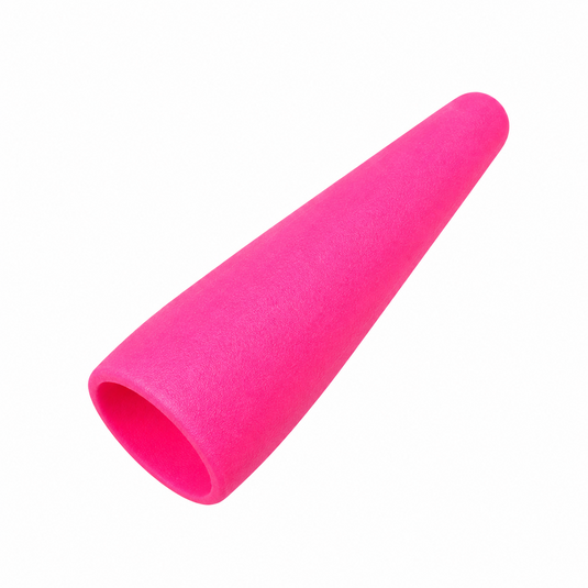 Hot pink cone-shaped kite fishing marker float for offshore kite fishing rigging