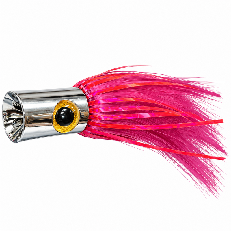 Load image into Gallery viewer, Ilander Pink Flash Hair Chrome Head Hawaiian Eye trolling lure IL400F-PK
