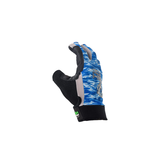 Fish Monkey Half Finger Jigging Gloves – Blue Water Camo – The Crusher