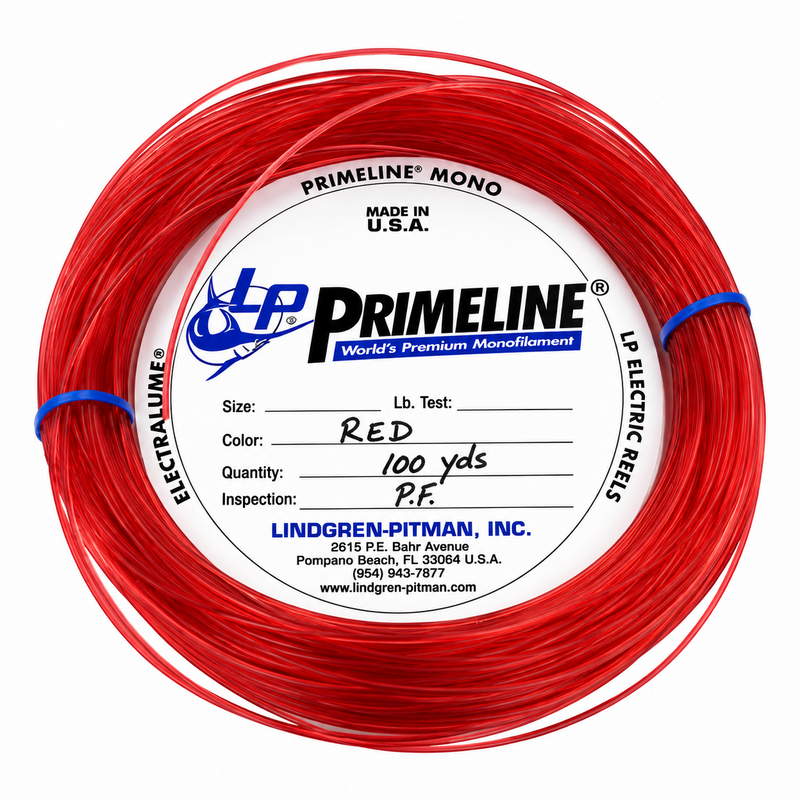 Load image into Gallery viewer, Lindgren-Pitman LP Primeline red monofilament fishing line for electric reels
