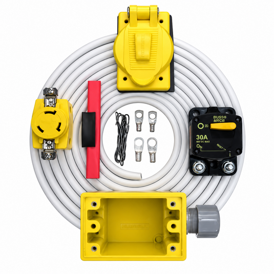 Lindgren-Pitman S-1200 electric reel hard wiring kit with 30A breaker, connectors and cable
