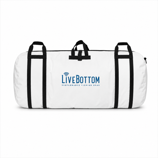 Live Bottom insulated fish bag 27x57 — heavy duty marine vinyl with 3 handles for tuna and big pelagics
