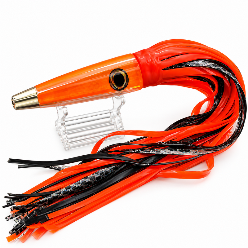 Load image into Gallery viewer, LMR Wahoo Trolling Dart – Orange Crush Inferno – 5 oz
