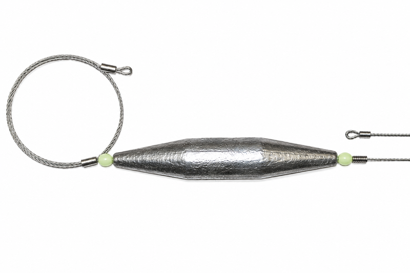 Load image into Gallery viewer, LMR trolling lead rigged with wire and swivel for high speed wahoo trolling
