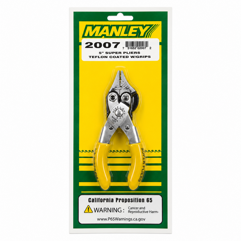 Load image into Gallery viewer, Manley 2007 5 inch Teflon Super Pliers with yellow grips in retail packaging
