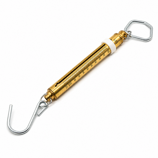 Manley 2013 brass 25 lb fish weighing scale with Tell-Tale indicator ring